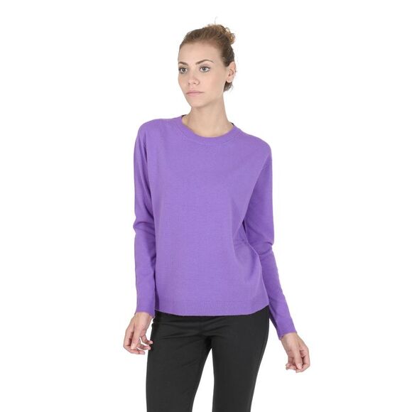 Crown of Edinburgh Cashmere Crew Neck Cashmere Sweater Women Lavanda Gloves - Picture 1 of 7